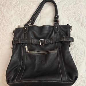 Kesslord (Paris) Elegant Black Leather Tote Bag
